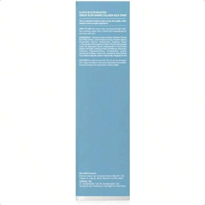 KLAVUU Blue PEARLSATION ONE Day 8 Cups Marine Collagen Aqua Toner 140ml/4.73 Oz - Deeply Hydrating & Soothing For Skin Radiance