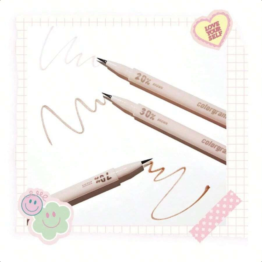 Colorgram Shade Re-Forming Brush Liner 70% Brown | Liquid Eyeliner, Long-Lasting Daily Makeup, Natural Eye Makeup, Smudgeproof, Winged Eyes, Cat Eye 0.5g