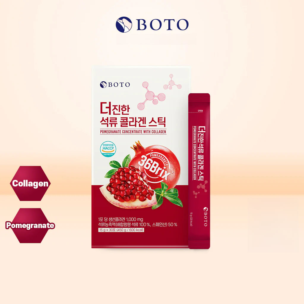 [Mega Sale] BOTO Pomegranate Concentrate with Collagen Stick(15g x 30sticks) Concentrated Pomegranate Juice