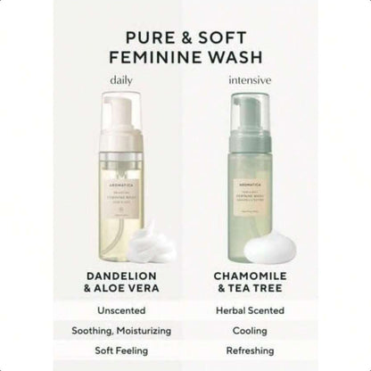 Aromatica Pure And Soft Feminine Foaming Wash 170ml/5.74 Oz | Vegan, PH-Balanced, Natural Ingredients, Unscented