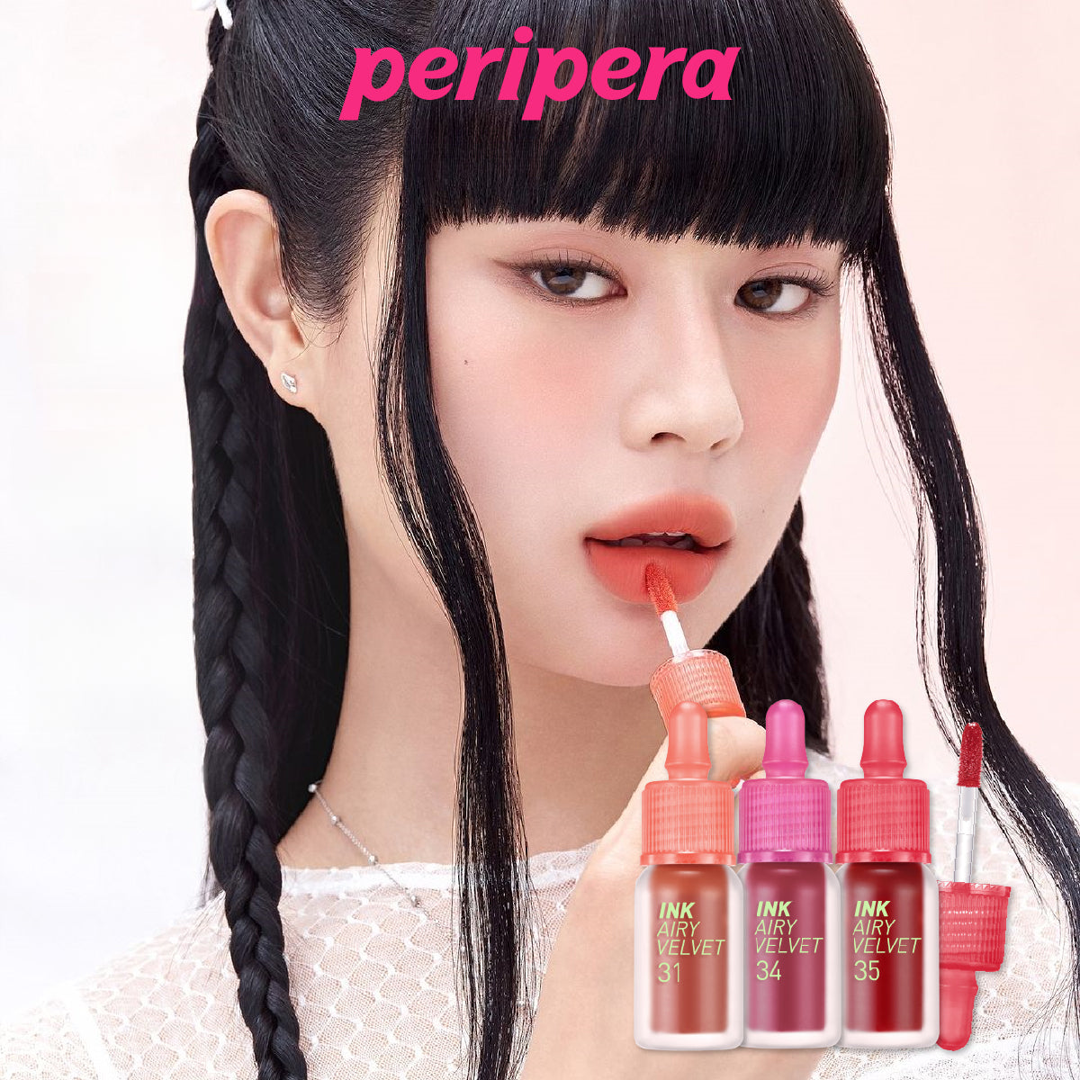 [PERIPERA] Ink Airy Velvet Lip Tint 4g ( 4, 23, 25) - Smooth & Soft Texture, Long Lasting Light Lip Tint