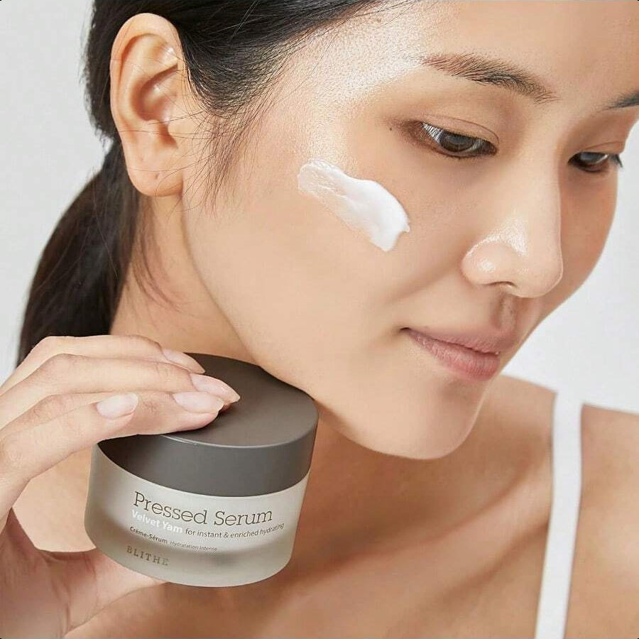 Blithe Pressed Serum 68.79% Wild Yam Moisturizing Serum With Cream Texture For Women, Vegan Mucin Safe For Sensitive Skin