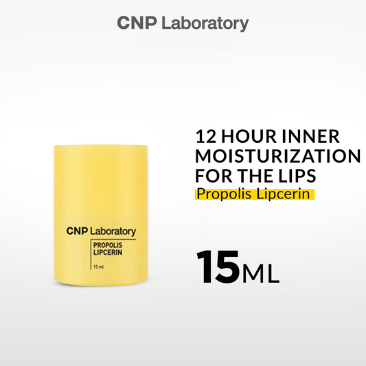 CNP Laboratory Propolis Lipcerin™ 15ml - Manuka Propolis Lipcerin™, Hydrating Overnight Lip Balm & Mask, 12 Hours Long-lasting Moisture, Gentle Exfoliation, Hygienic Twist Dispenser, lip butter, Korean Skin Care