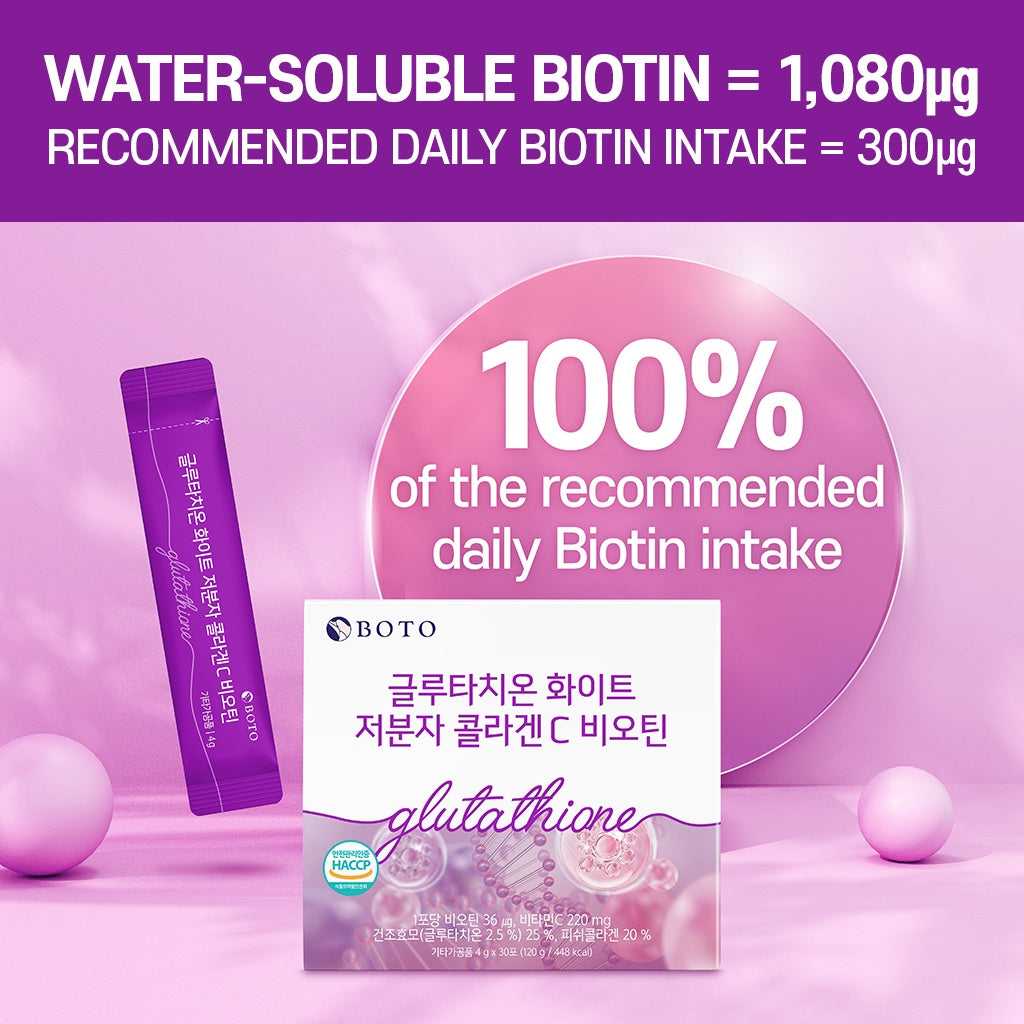 [Mega sale, 3boxes] BOTO Glutathione White Small Molecule Collagen C Biotin  30 days/Glutathione Antioxidant Low Molecular Collagen X 3boxes