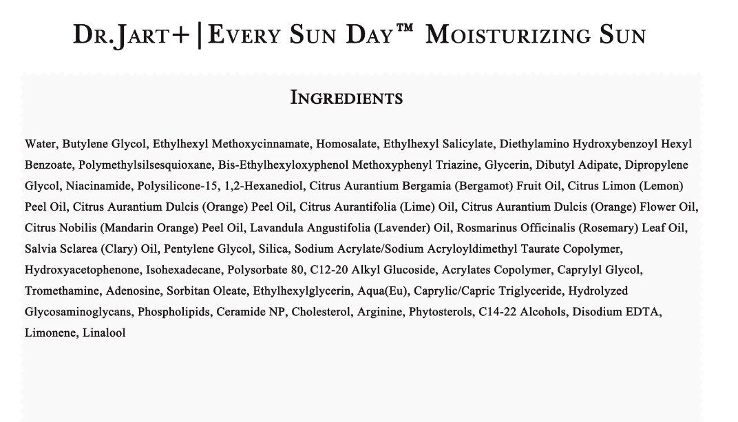 DR.JART Every Sun Day Moisturuzing Sun Cream 30ml