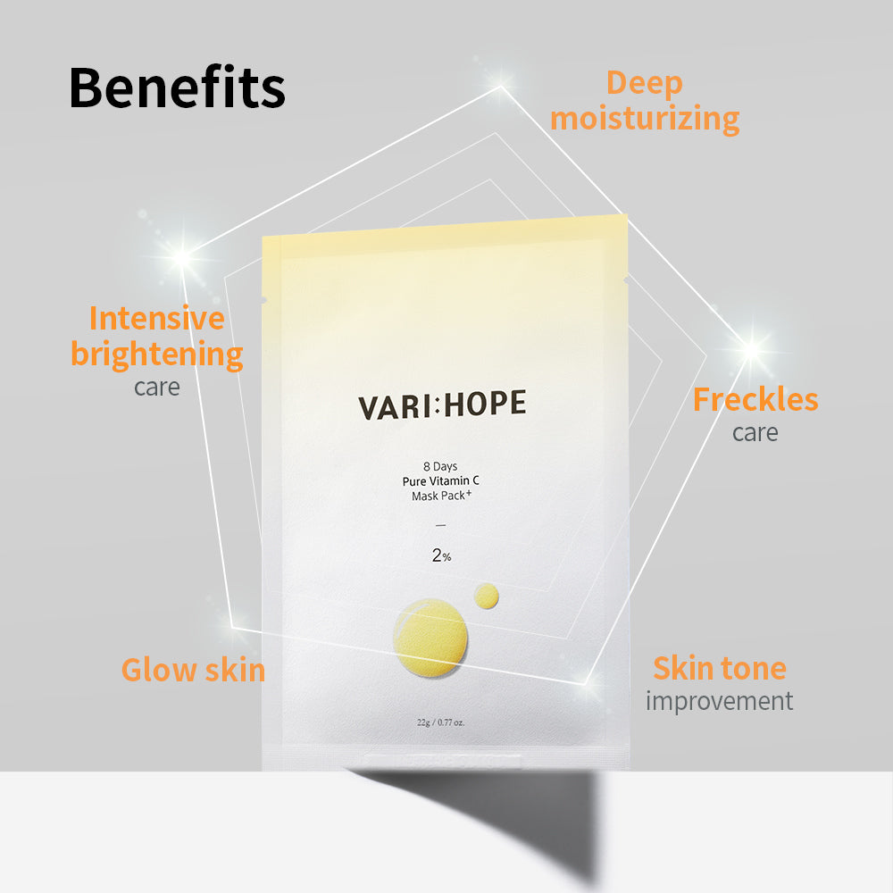 [VARI:HOPE] 8 Days Pure Vitamin C Mask Pack Plus (5 Sheets)