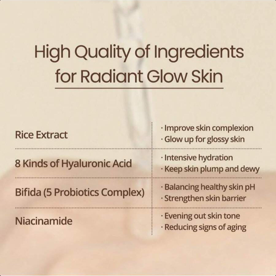 Farmstay Rice & Bifida Glowing Serum, Dark Spot Remover Correcting For Face With Niacinamide, For Women & Men, Korean Skin Care, 1.18 Fl. Oz.35ml