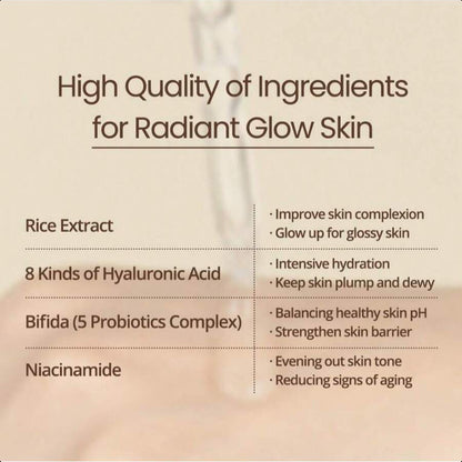 Farmstay Rice & Bifida Glowing Serum, Dark Spot Remover Correcting For Face With Niacinamide, For Women & Men, Korean Skin Care, 1.18 Fl. Oz.35ml