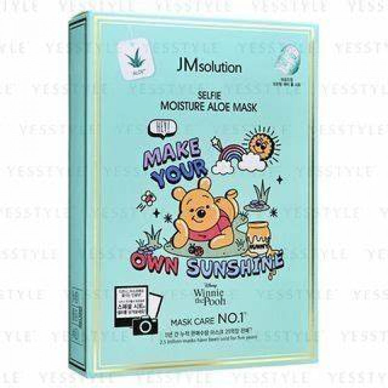 JM SOLUTION Selfie Moisture Aloe Mask Sheet (For Smoother + Refreshed Skin) 10pcs