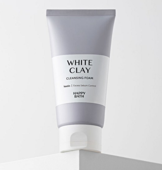 [HAPPY BATH] White Clay Cleansing Foam - 150g/Suitable for oily skin