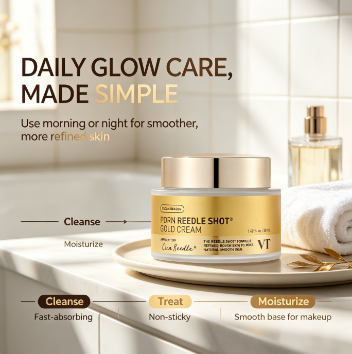 VT Cosmetics PDRN Reedle Shot Gold Cream, Anti-Aging Firming Face Cream with CICA & Hyalon, 50ml