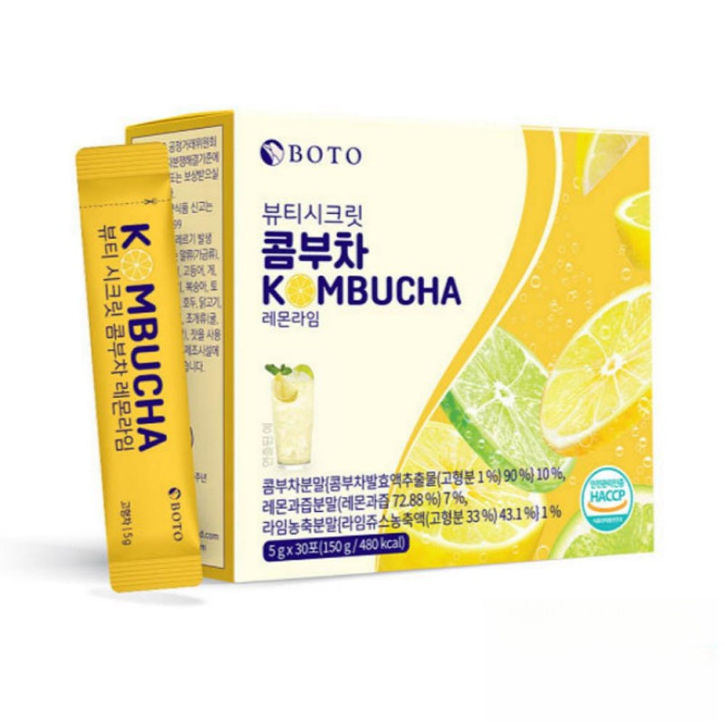 BOTO Beauty Secret Kombucha Lemon & Lime Flavor 5gX30 Sticks