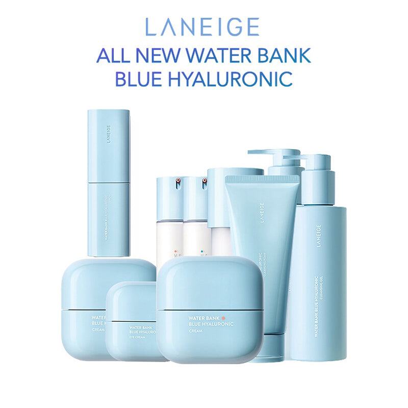 [100% Original] LANEIGE Water Bank Blue Hyaluronic Skincare (Essence | Toner | Emulsion | Serum | Eye Cream | Cleansing Foam)