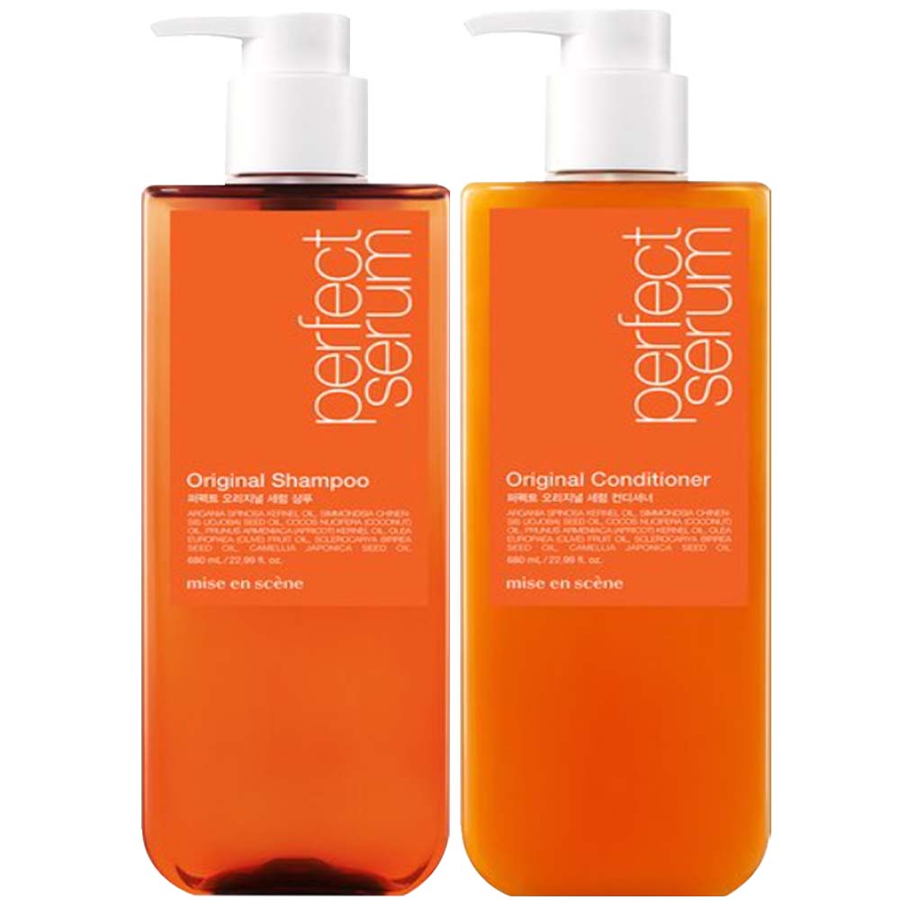 Mise En Scene Perfect Serum Original Shampoo+Conditioner 680ml X 1  Set