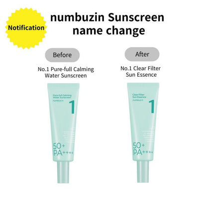 Numbuzin No.1 Clear Filter Sun Essence 50ml SPF50+ PA++++