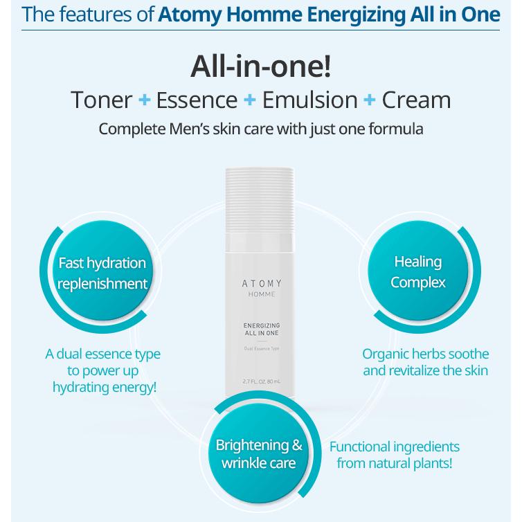 Atomy Homme Energizing All In One Dual Essence Type 80ml : Oily Skin