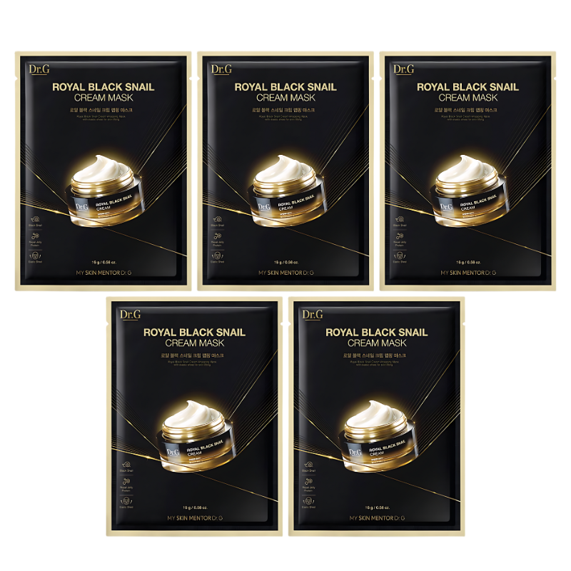 DR.G ROYAL BLACK SNAIL CREAM MASK 5PCS