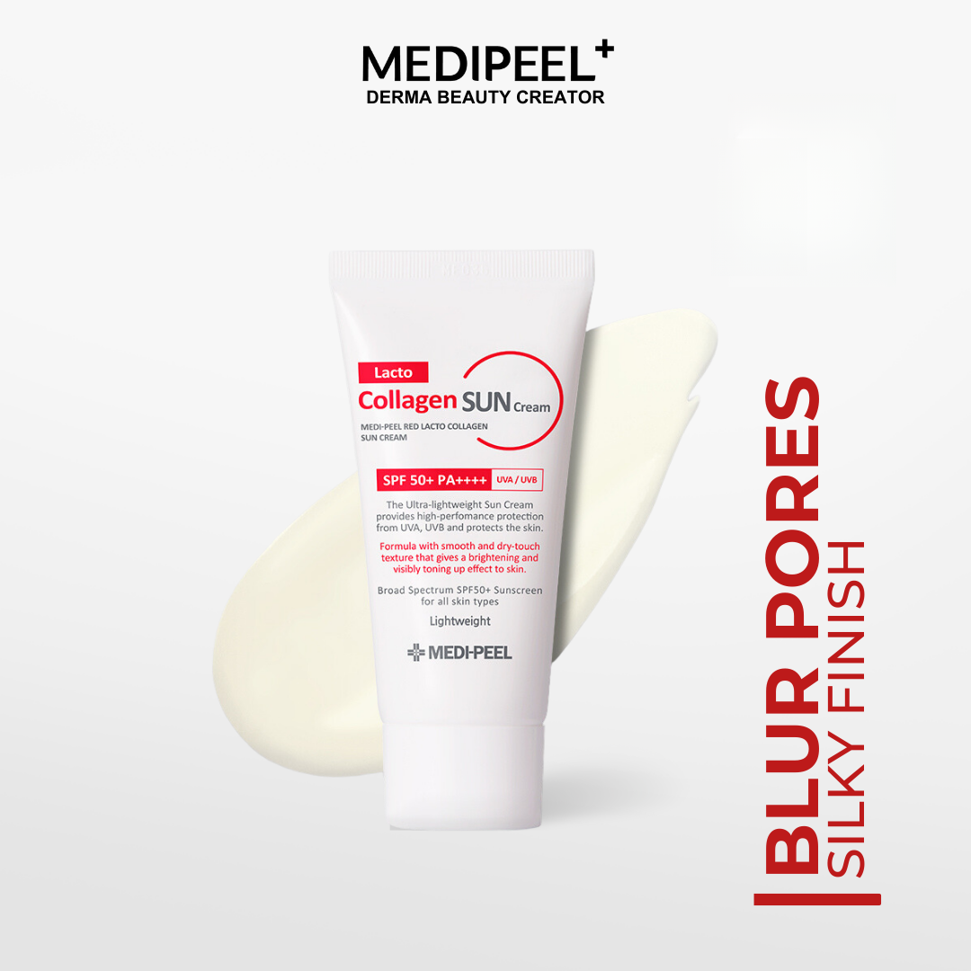 MEDIPEEL レッド ラクト コラーゲン サンクリーム 50ml (日焼け止め、サン、クリーム、SPF 50 日焼け止め、スキンケア、SPF 日焼け止め、SPF50、毛穴、コラーゲン、サンケア)