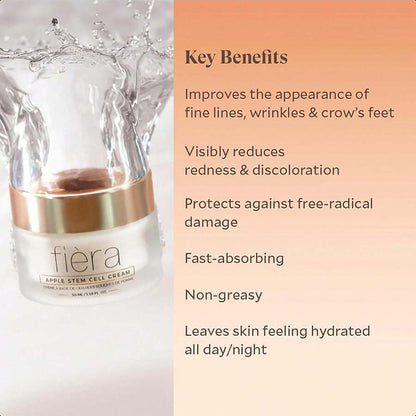Fiera 24-Hour Rejuvenating Face Cream With Apple Stem Cells 50ml/1.69 Oz - Anti-Aging Moisturizer For Mature Skin, Day