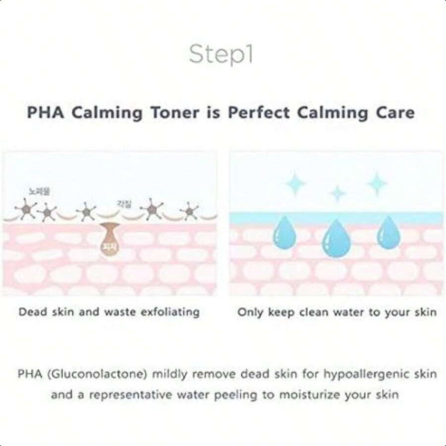 KLAVUU Green Pearlsation Pha Calming Toner 200ml/6.76 Oz | Infused With Gentle Pha (Polyhydroxy Acid) And Soothing Green Tea Extracts