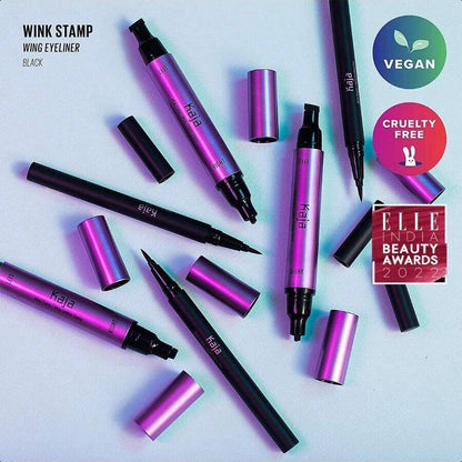 Kaja Winged Eyeliner Set - Wink Stamp Long | Compact Dual - Ended Eyeliner Set | Infused With Avocado Extract For Gentle Application