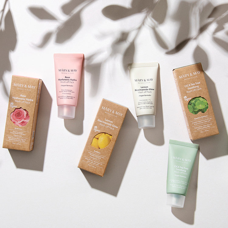 mary&may rose Hyaluronic Hydra wash off pack 30g