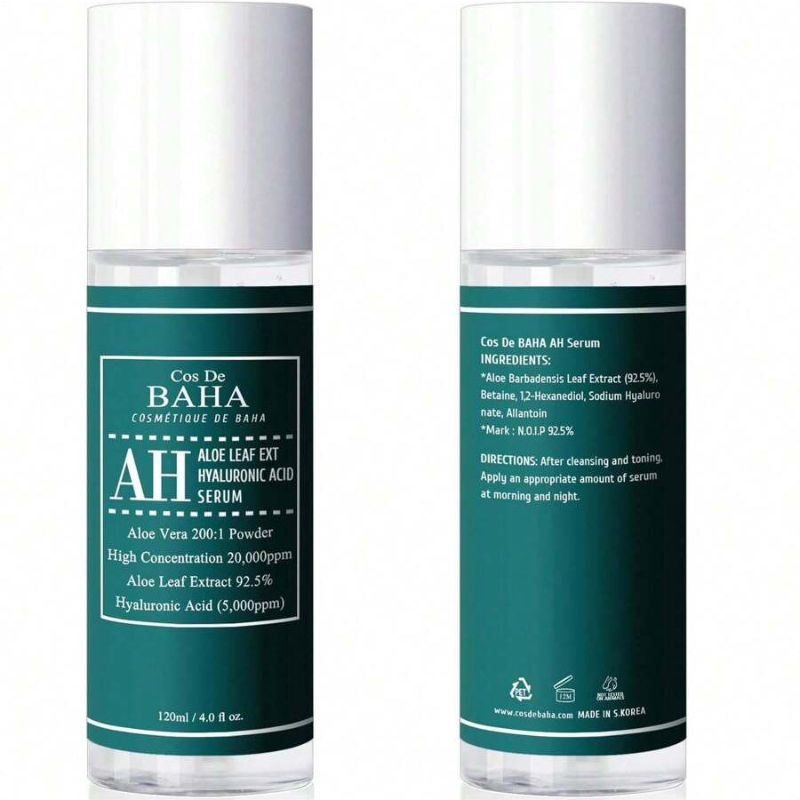 Cos De BAHA Aloe Facial Serum With Hyaluronic Acid And Allantoin 120ml/4 Oz