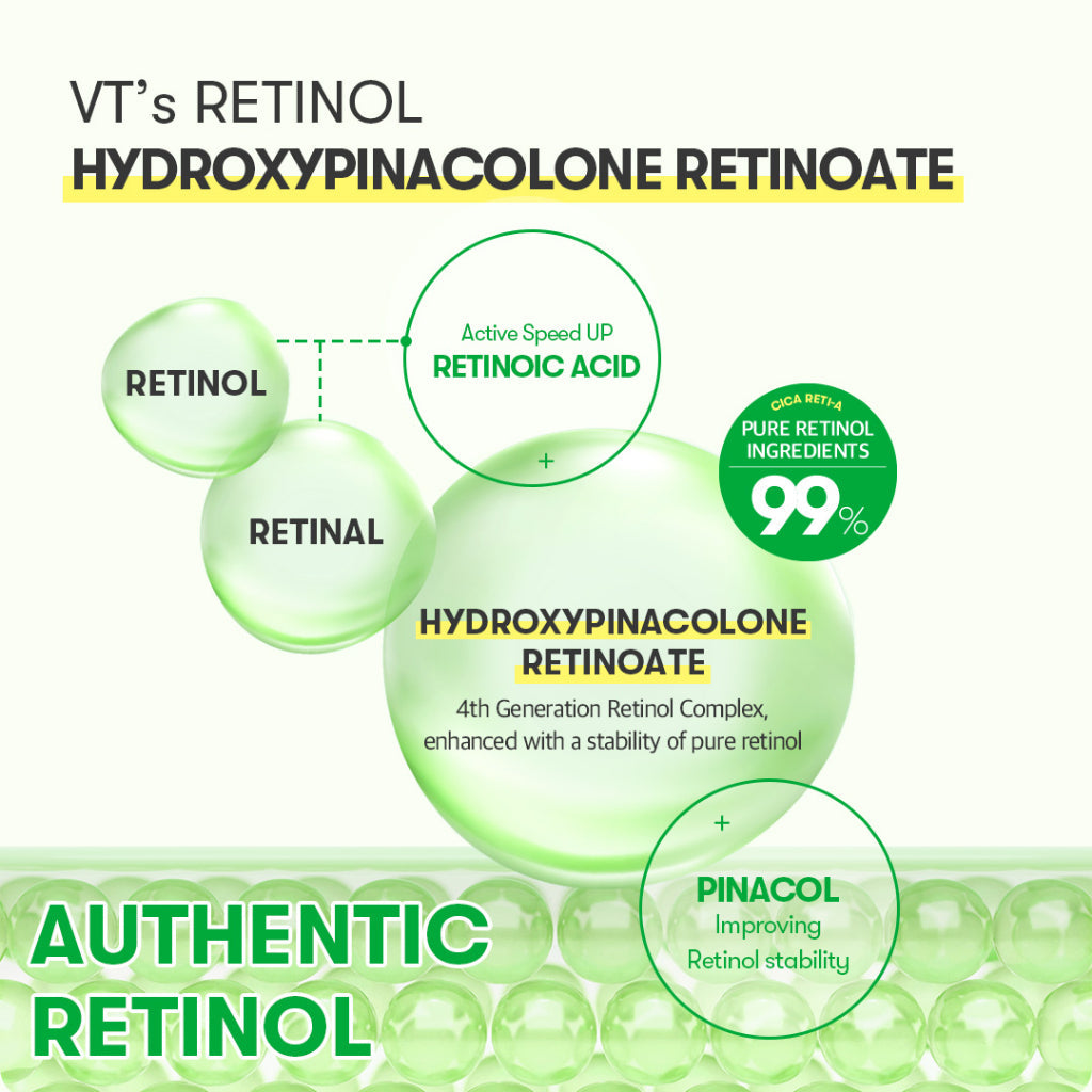 [VT COSMETICS] Cica Retinol Essence 0.1& Cream 0.05& Reti-A Mask 30pcs