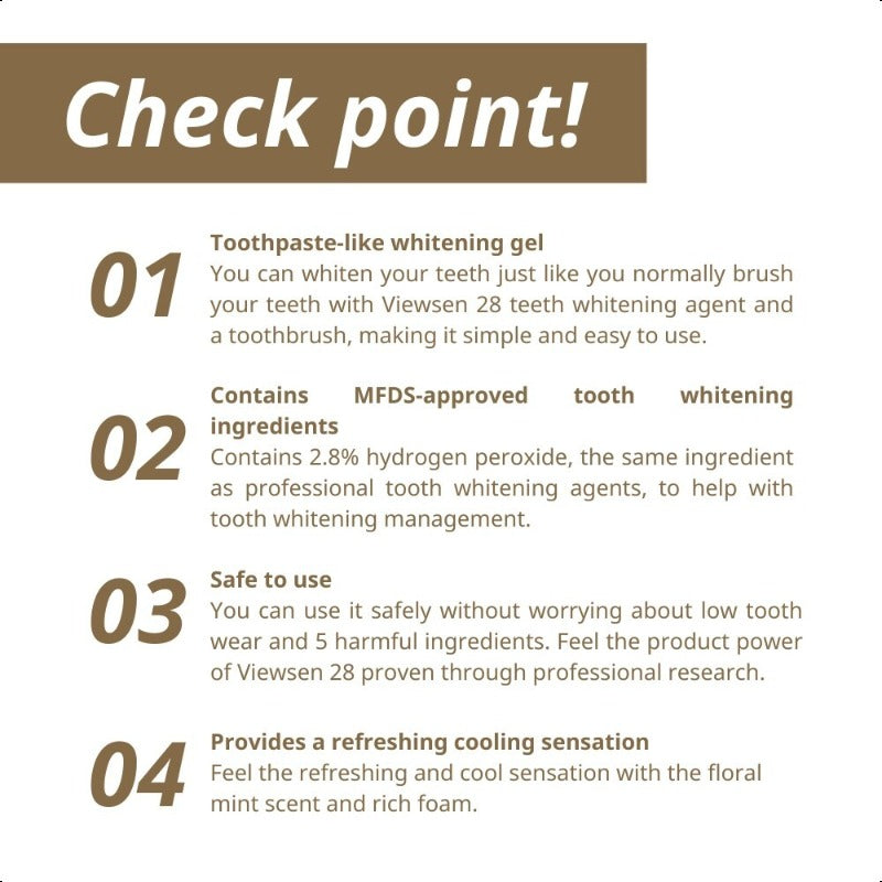 VUSSEN 28 Teeth Whitening Gel, Floral Mint Flavour 80g