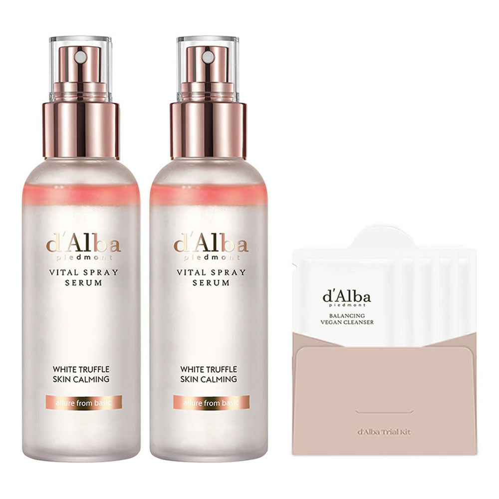 D'Alba White Truffle Vital Spray Serum 100ml 2PCS + Weak Acid Gel 15ml Set