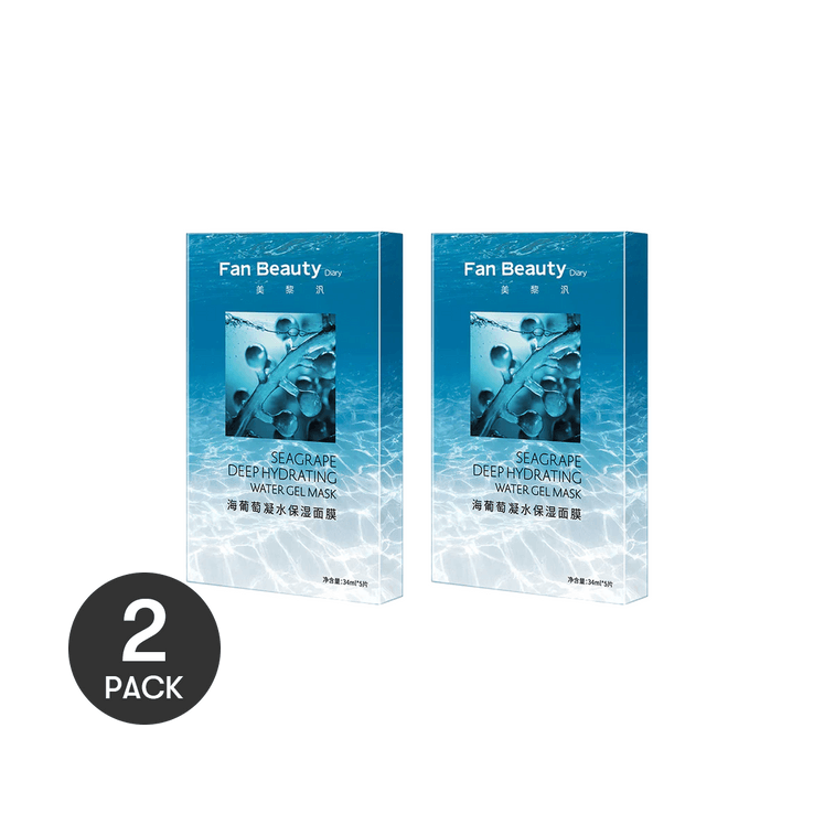 FAN BEAUTY DIARY Sea Grape Moisturizing Gel Mask, Hyaluronic Acid Hydrating, 10 Sheets