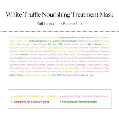 d’Alba Italian White Truffle Nourishing Mask, Vegan Skincare, Nourishing Sheet Mask for Dry and Tired Skin, Deep Hydration Mask, Korean Skin Care