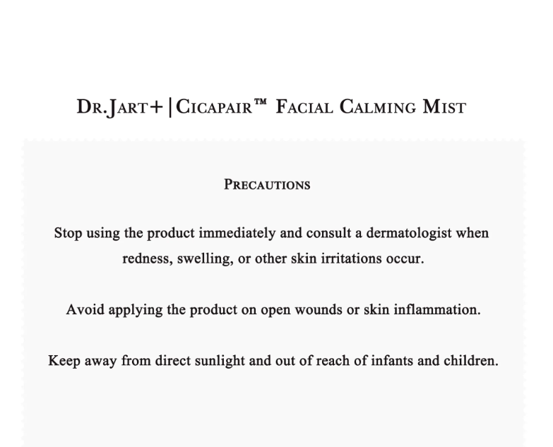 Dr. Jart Cicapair Facial Calming Mist 150ml