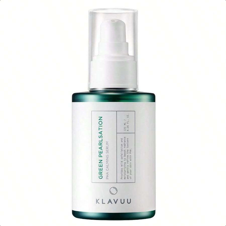 KLAVUU Green Pearlsation Pha Calming Serum 120ml/4.1oz | Mild Exfoliating Serum Infused With Polyhydroxy Acid (Pha) | Contains Tea Tree