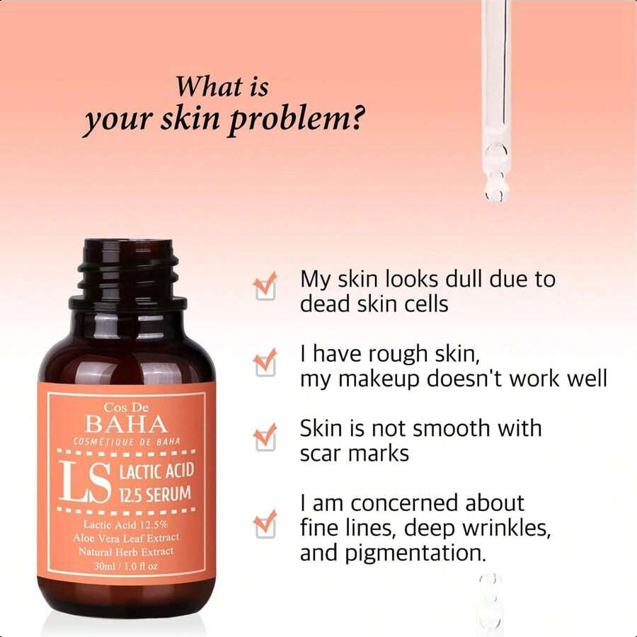 Cos De BAHA Lactic Acid 12.5% Hydrating Serum With Botanical Extracts 30ml