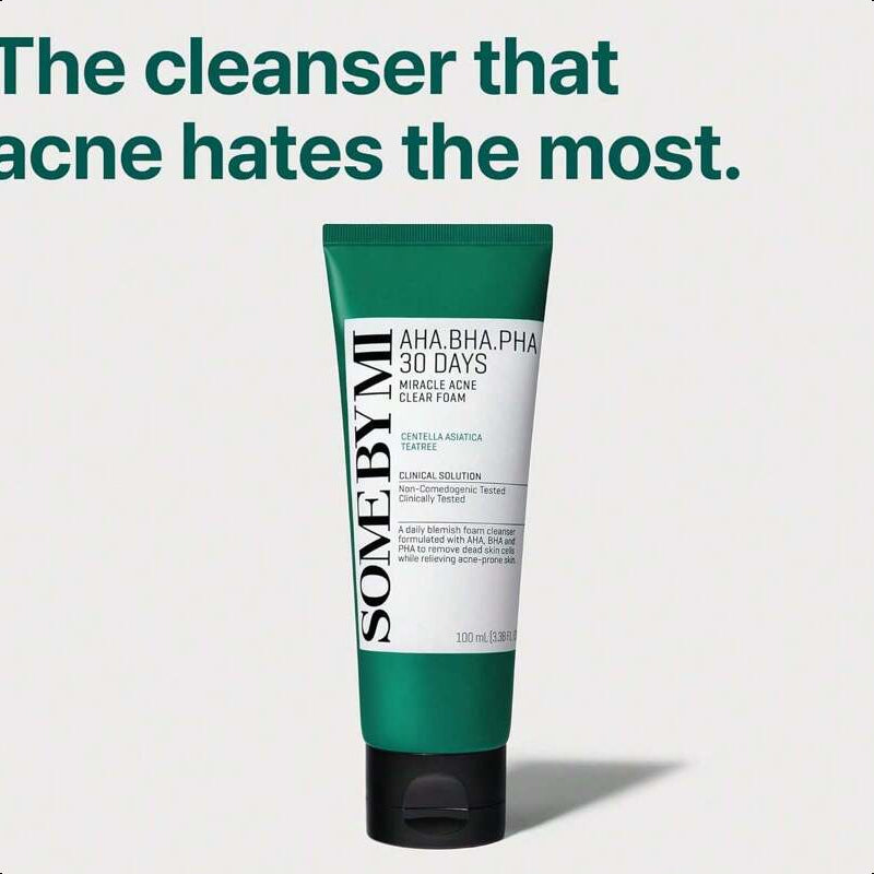 SOME BY MI AHA BHA PHA 30 Days Miracle Acne Clear Foam  3.38oz, 100ml