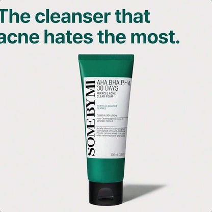 SOME BY MI AHA BHA PHA 30 Days Miracle Acne Clear Foam  3.38oz, 100ml