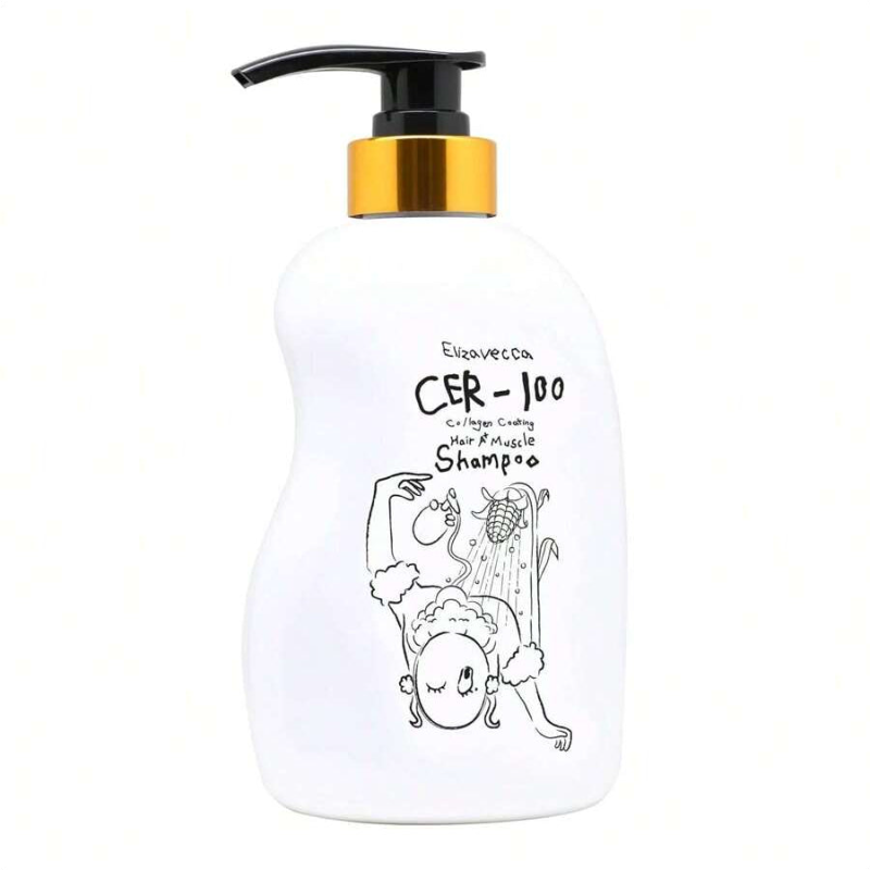 Elizavecca CER-100 Collagen Coating Hair A+ Muscle Shampoo, 16.9 Fl Oz 500ml