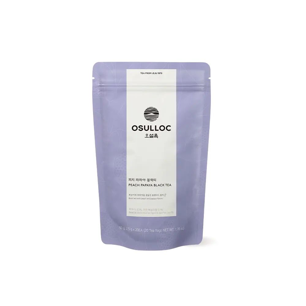 OSULLOC Peach Papaya Black Tea, 2.5g×20 Tea Bags 50g
