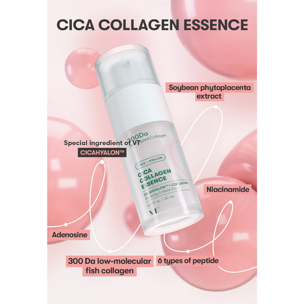 [VT COSMETICS] CICA Collagen essence 30ml Cream 30ml Skin Elasticity, 300 Da low-molecular collagen,  Sagging Skin