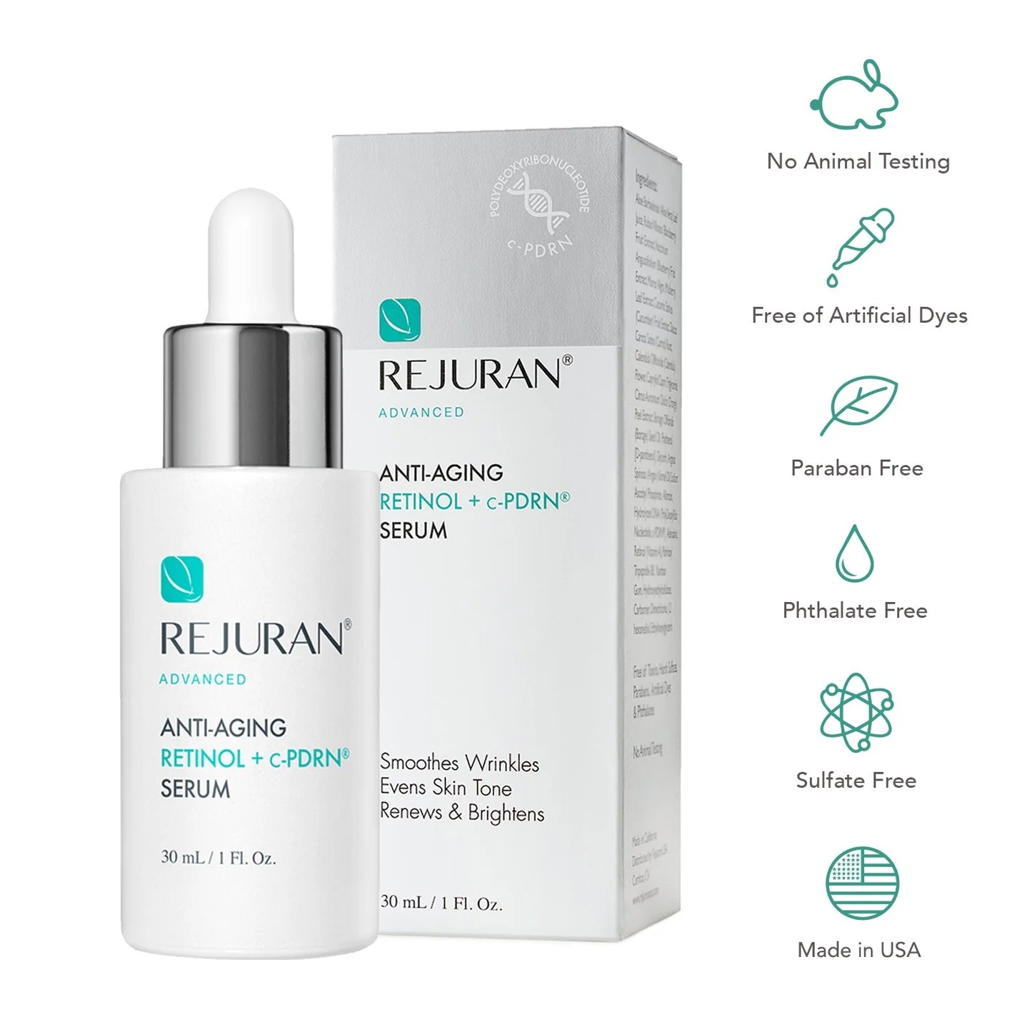 REJURAN® Advanced Anti-Aging Retinol + c-PDRN® serum 30ml - Boosting Facial Serum for Firmness, Radiance and Anti-Wrinkle Care with Retinol Clinically Developed