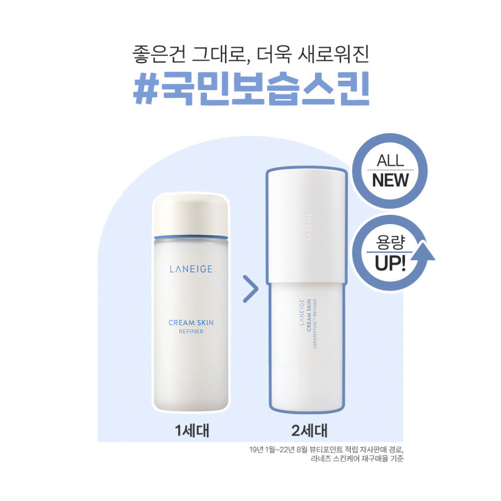 LANEIGE クリーム スキン セラペプチド リファイナー、ミスト ポンプ キット - 韓国 No.1 保湿トナー、120 時間保湿