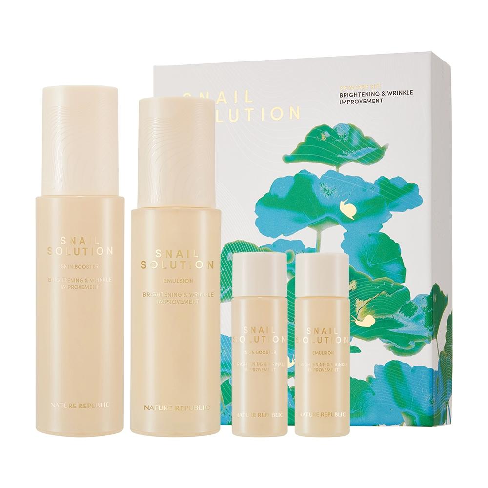 NATURE REPUBLIC Snail Solution Skincare Special Set (Skin Booster+ Emulsion +Travel set)