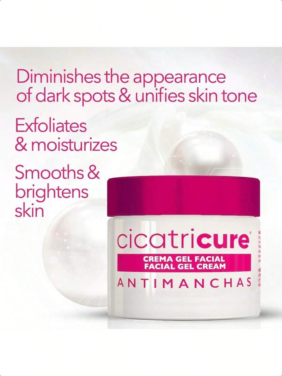CICATRI Antimanchas Brightening Moisturizing Gel Cream 50g/1.7 Oz, Reduces Dark Spots, Patches And Boosts Skin Glow + Natural Radiance