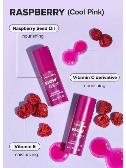 I Dew Care Lip Gloss - Glow Easy Raspberry 6ml/20 Oz | Jojoba Seed Oil, Vitamin C