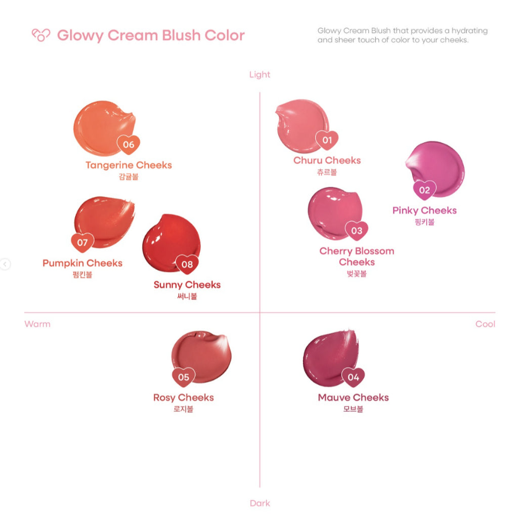 AOU GLOWY CREAM BLUSH 2.3g (8COLORS)