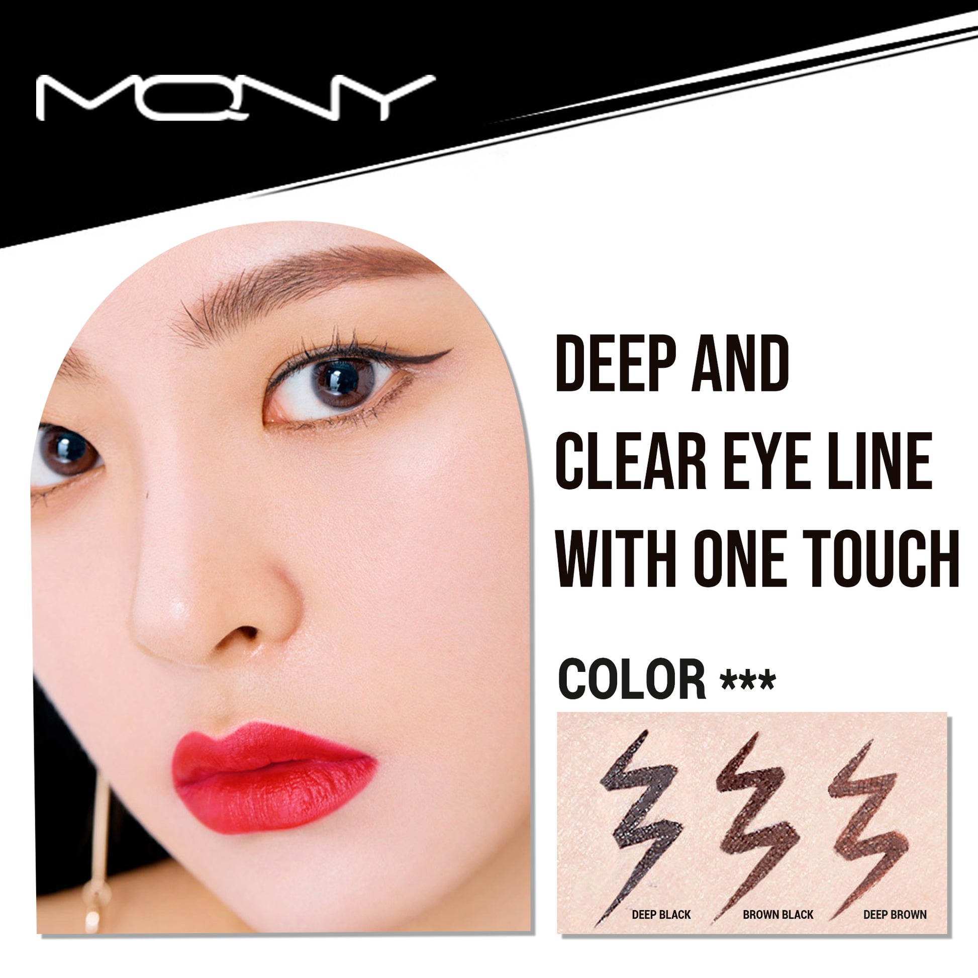 MacQueen New York MQNY Waterproof Pen Eyeliner (3 Colors) | Eye Makeup, Highly Pigmented, Liquid Eyeliner, Long Lasting and Suitable for beginners /NEWYORK