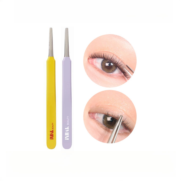 INHAK Round Tip Tweezer | eyelash comb eye lash makeup Tools Curler idol