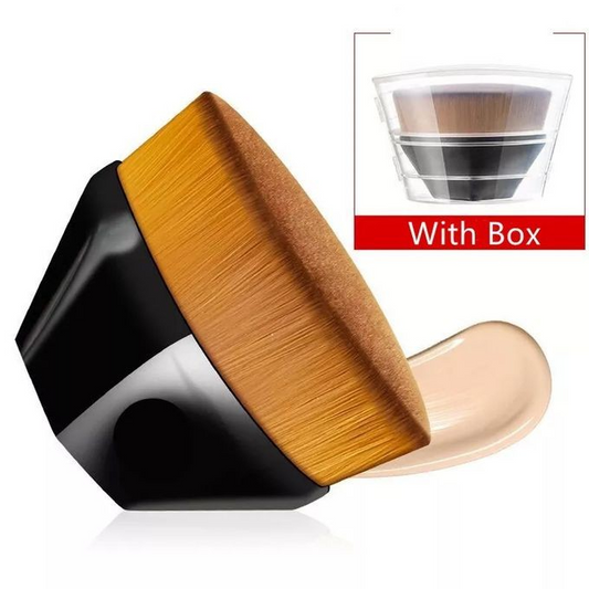 INHAK Petal Foundation Brush Flat Top Makeup Brush with Box – Soft Dense Bristles for Liquid & Cream Foundation
