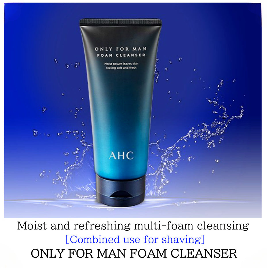 AHC Only for Men`s Foam Cleanser 140ml/Combined use for shaving/Sebum control/Skin moisturizing and nutrition